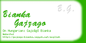 bianka gajzago business card