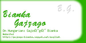 bianka gajzago business card